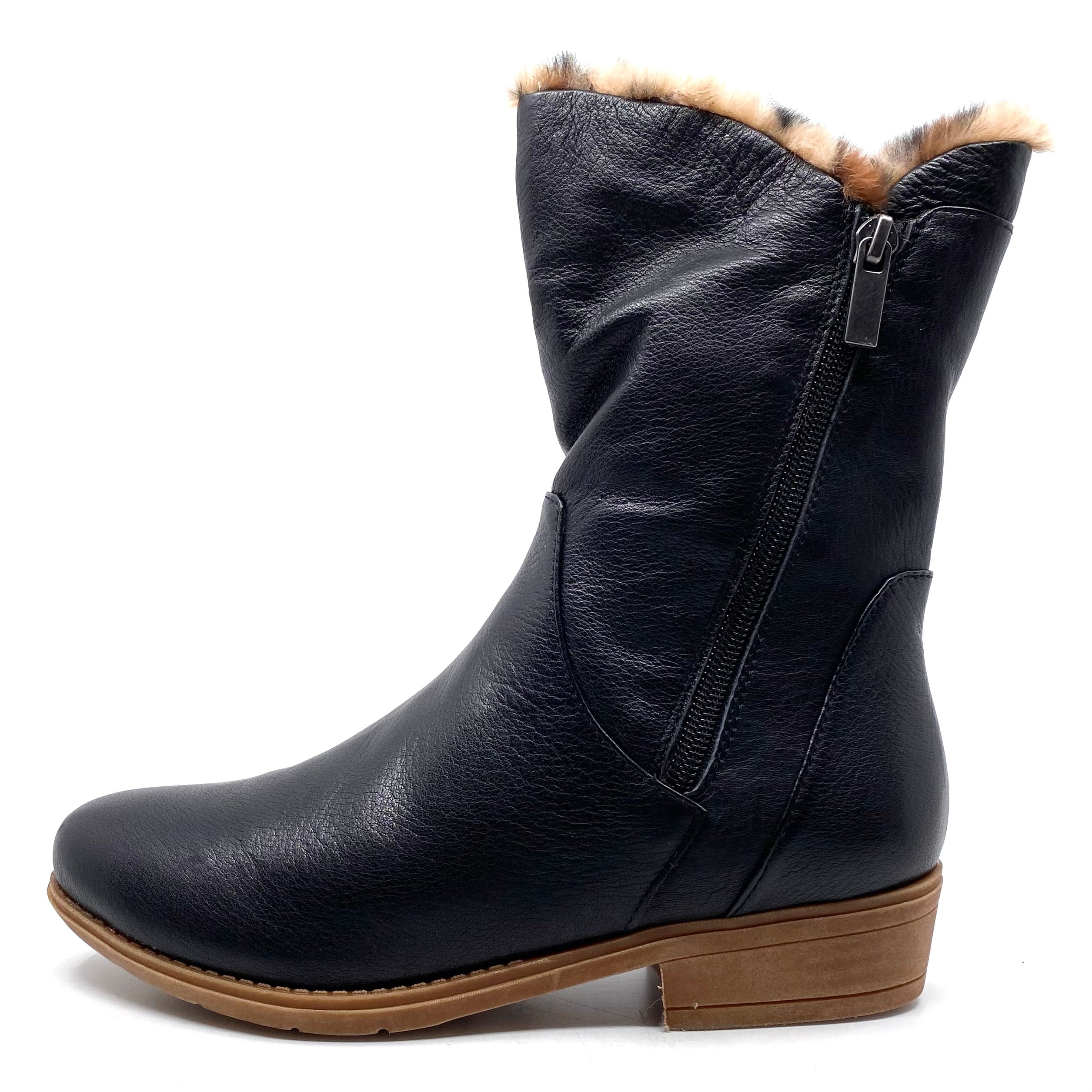 Django & Juliette Rudo New Black Leather Ocelot Fur