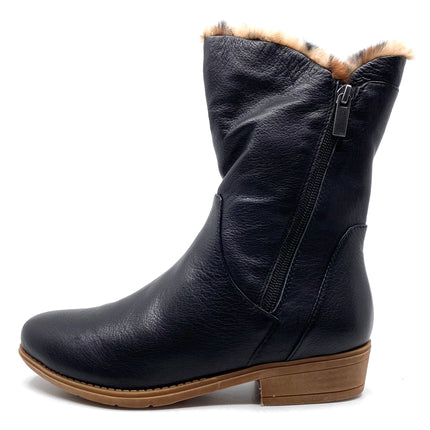 Django & Juliette Rudo New Black Leather Ocelot Fur