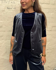 Italian Star Jets Velvet Vest Grey