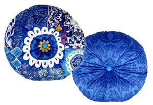 Anna Chandler Design Velvet Cushion Blue Nomad