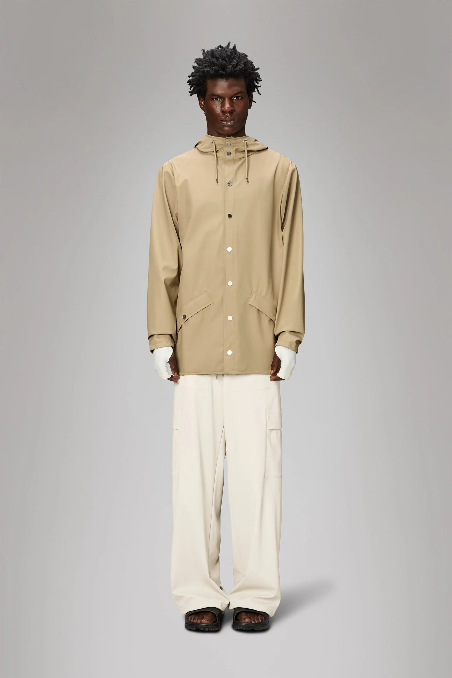 RAINS Unisex Rain Jacket Sand