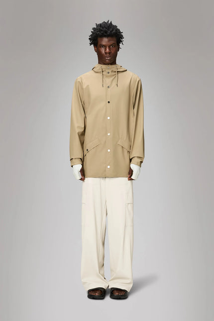 RAINS Unisex Rain Jacket Sand
