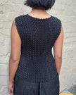 Indulge Me CLO154 Sleeveless Zig Zag Top Black