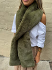 DEA The Label Faux Fur Scarf Olive