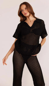 MINKPINK Gayla Crochet Top Black