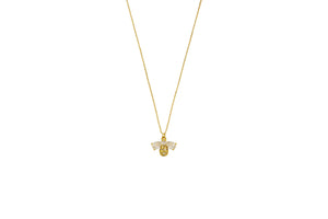 Tiger Tree NKJ4530G Gold Crystal Bee Necklace
