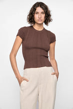 Load image into Gallery viewer, Staple The Label Maya Ribbed Knit Tee Espresso
