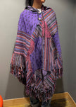 Tibet House A198 Patchwork Poncho Purple
