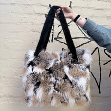 Load image into Gallery viewer, Cinnamon Creations BG2024 Fluffy Tote Bag Brown Cream
