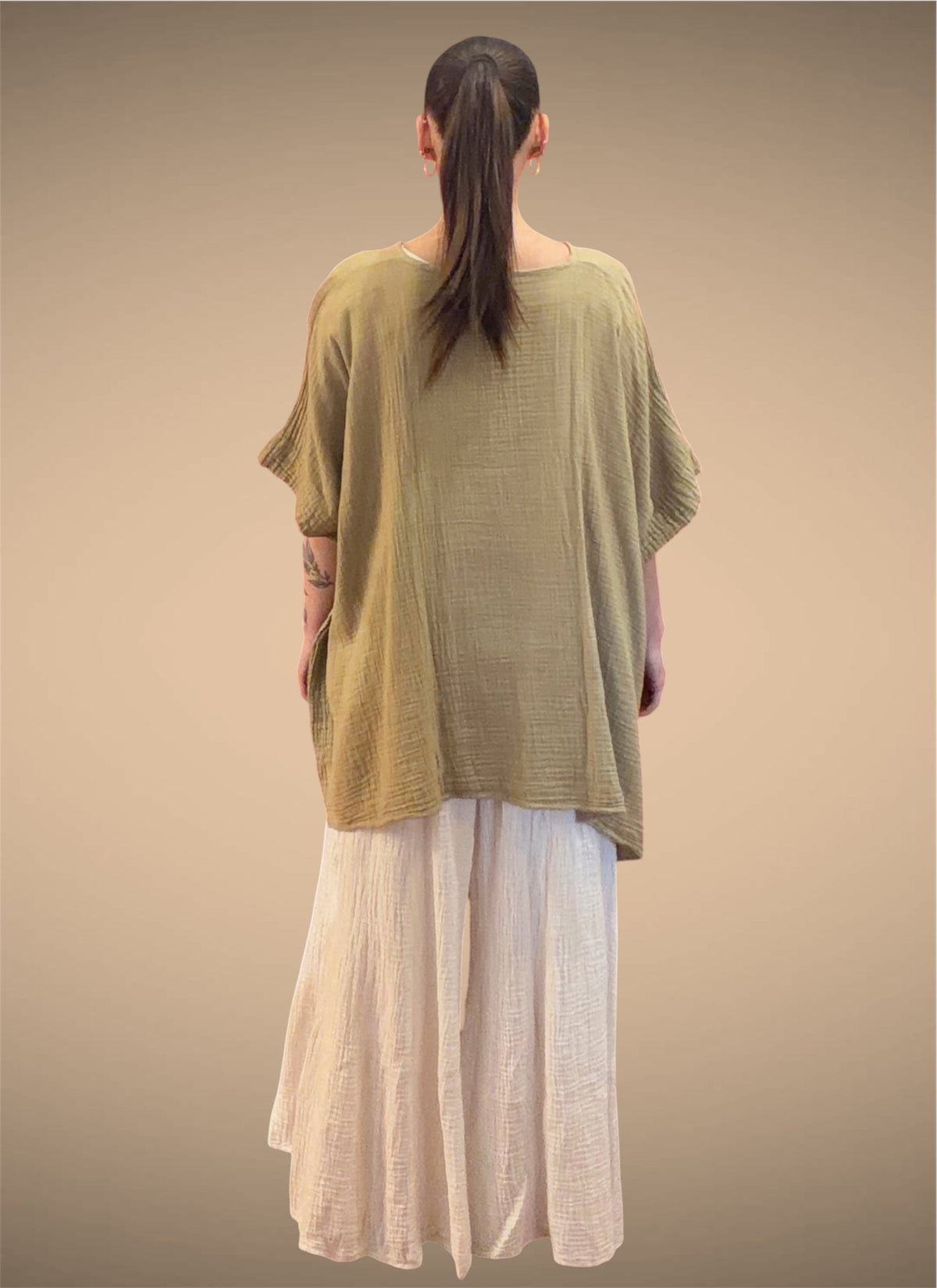 Tibet House LC01 Anjuna Cotton Poncho Olive