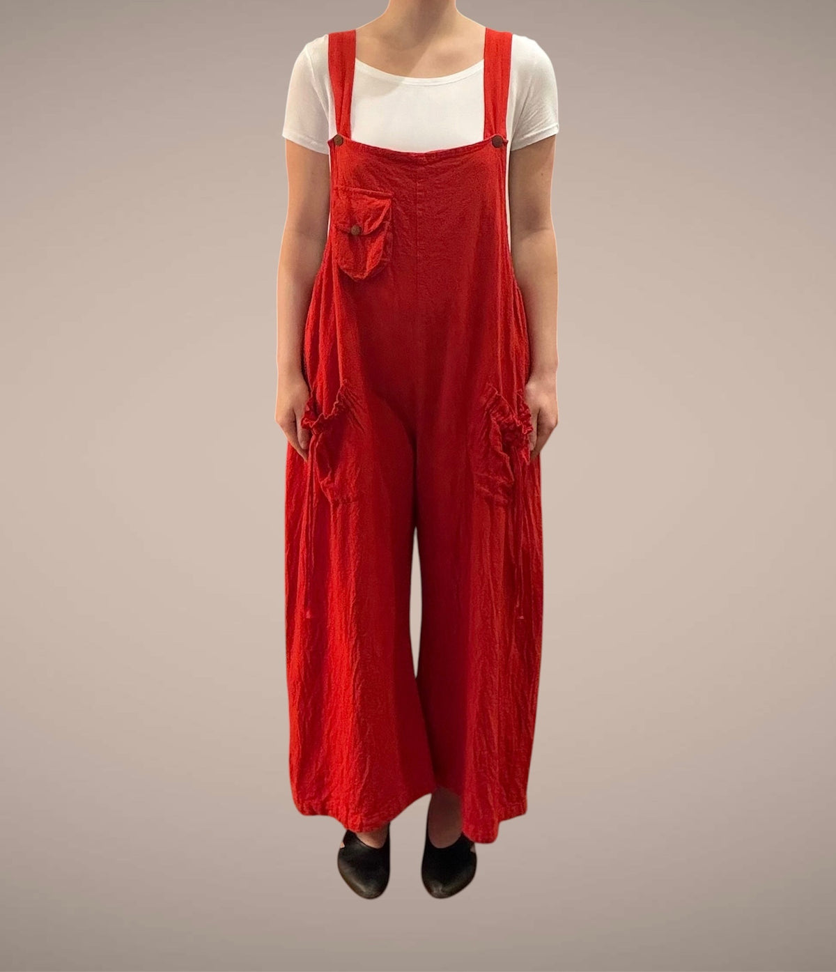 Tibet House AS41 Thick Cotton 3 Pocket Overalls Red