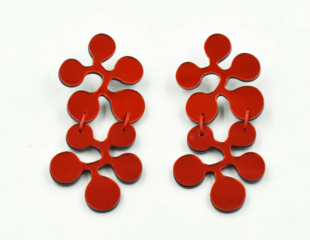 Christina Brampti Splatter Earrings Red