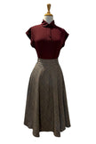 Elise Design Anna Rose Gingham Skirt Grey/Beige