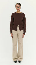 Load image into Gallery viewer, Staple The Label Elvie Zip Knit Chocolate
