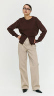 Staple The Label Elvie Zip Knit Chocolate