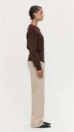 Staple The Label Elvie Zip Knit Chocolate
