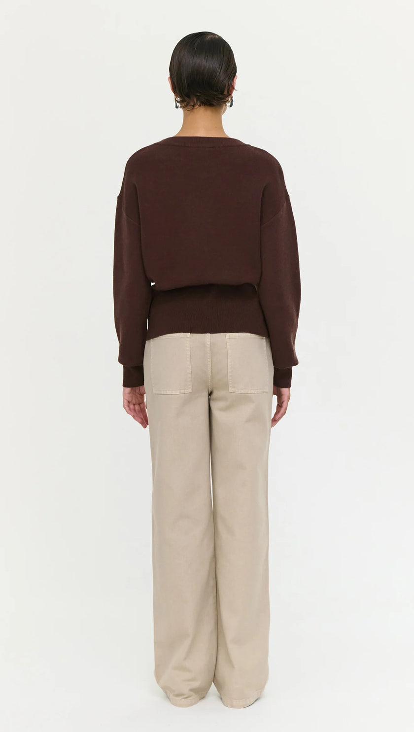 Staple The Label Elvie Zip Knit Chocolate