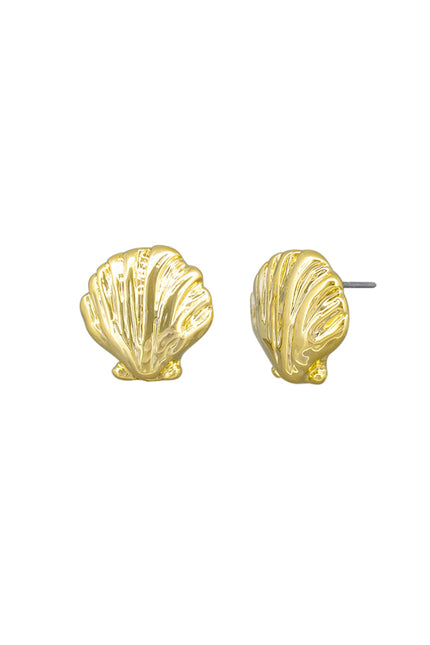 Tiger Tree Gold Marine Scallop Earrings