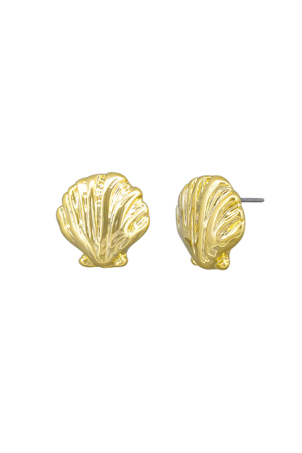 Tiger Tree Gold Marine Scallop Earrings