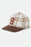 Brixton Big B Adjustable Cap Whitecap Plaid/Brown Corduroy