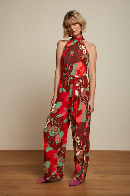 King Louie Marty Halter Jumpsuit Pecan Brown