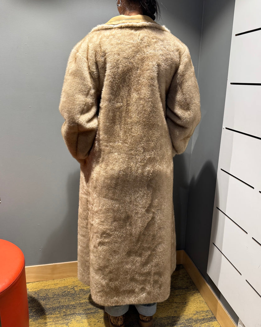 DEA Faux Fur Trench Shielding Beige