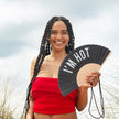 Fisura 'I'm Hot' Hand Fan With Gift Box Black & White