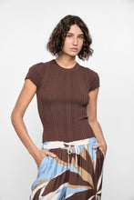 Load image into Gallery viewer, Staple The Label Maya Ribbed Knit Tee Espresso
