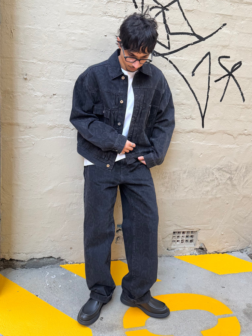 Carhartt WIP Snake Landon Pant Camo, Black stone wash