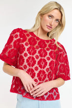 Load image into Gallery viewer, 365 Days Ivy Embroidered Top Red Floral
