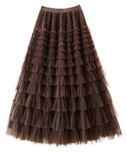 Trio Rouge Beth Tulle Skirt Chocolate