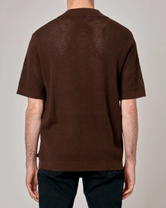 Rolla's Bowler Grid Knit Shirt Brown