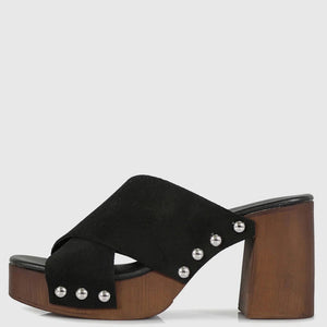Sempre Di Camoscio Tango Platform Heels Black Suede