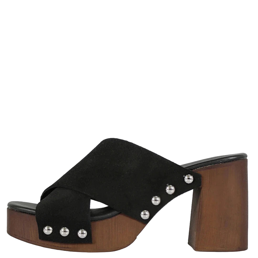 Sempre Di Camoscio Tango Platform Heels Black Suede