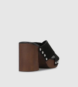 Sempre Di Camoscio Tango Platform Heels Black Suede