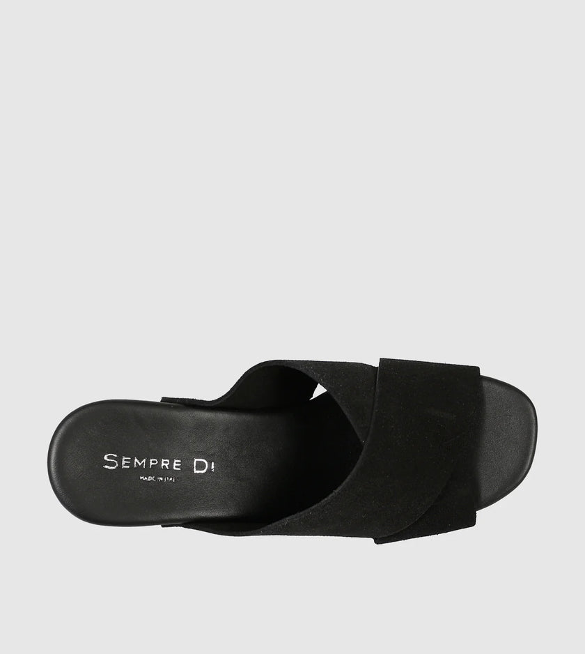 Sempre Di Camoscio Tango Platform Heels Black Suede