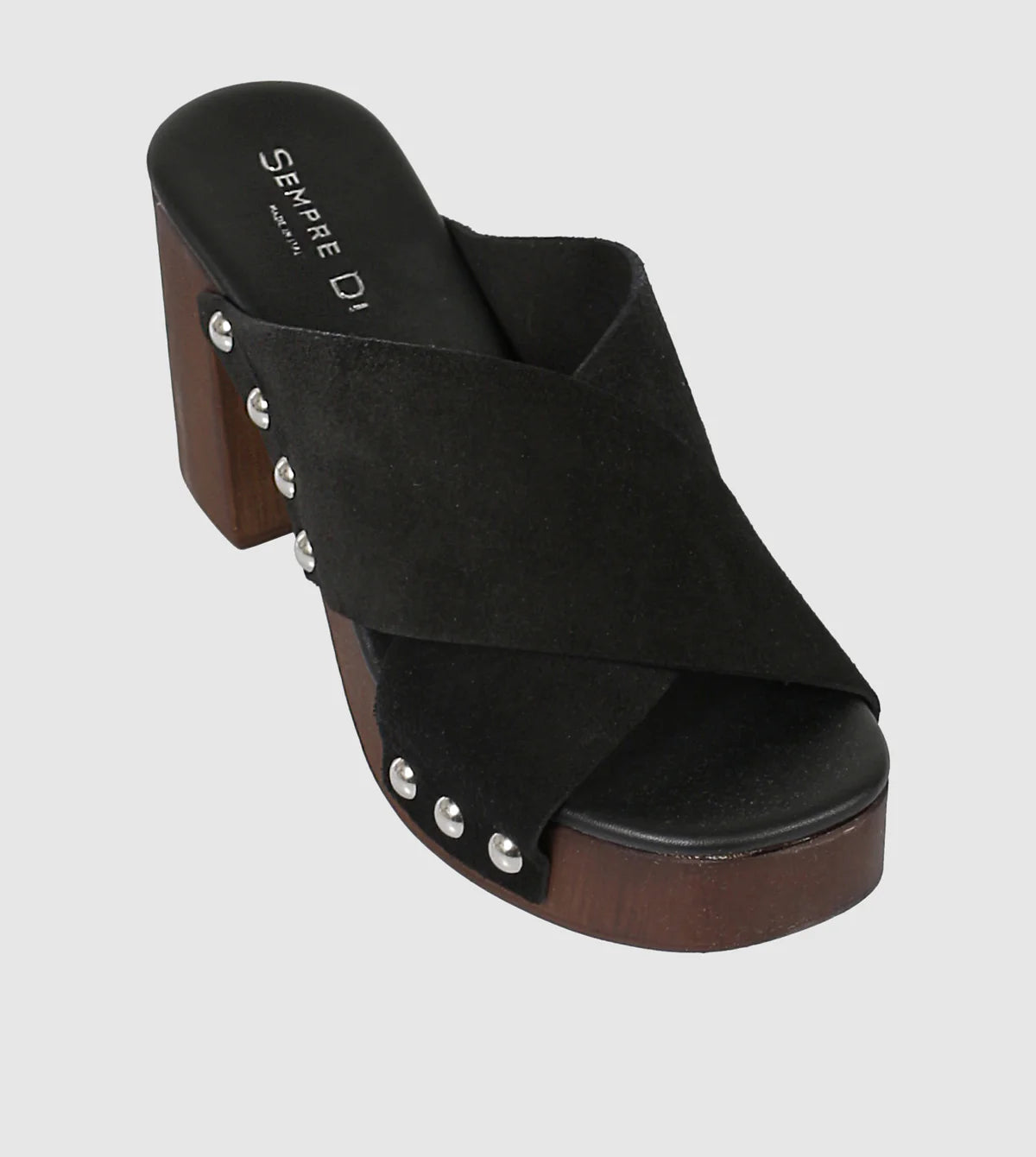 Sempre Di Camoscio Tango Platform Heels Black Suede