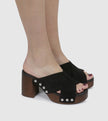 Sempre Di Camoscio Tango Platform Heels Black Suede