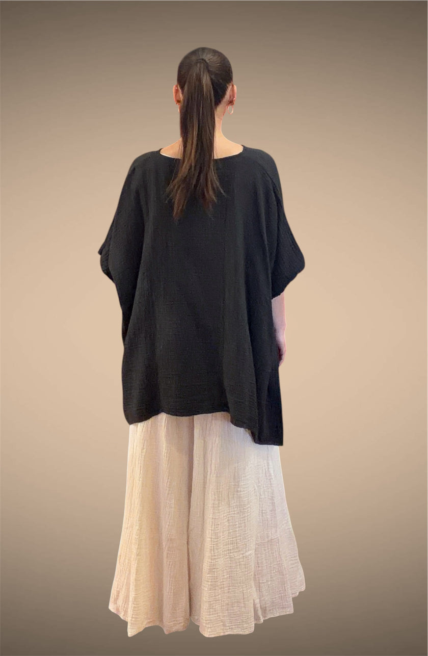 Tibet House LC01 Anjuna Cotton Poncho Black