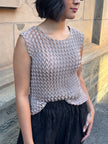 Indulge Me CLO155 Sleeveless Zig Zag Top Beige