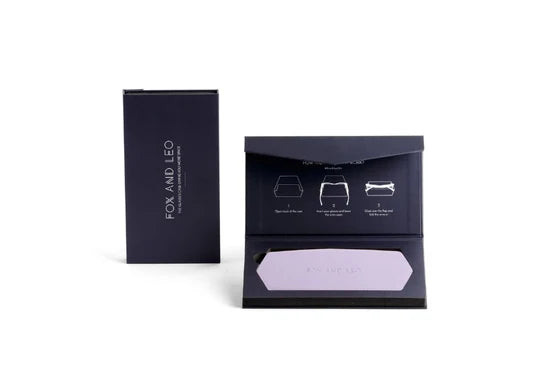 Fox and Leo Slimline Leather Glasses Case Lilac