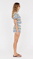 MINKPINK Bellise Crochet Cropped Tee Multi Stripe