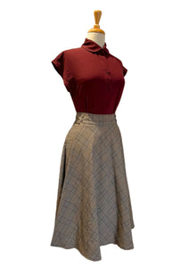 Elise Design Anna Rose Gingham Skirt Grey/Beige