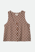 Load image into Gallery viewer, Brixton Mykonos Small Check Tank Sepia
