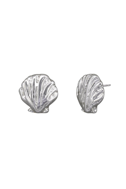 Tiger Tree Silver Marine Scallop Earrings