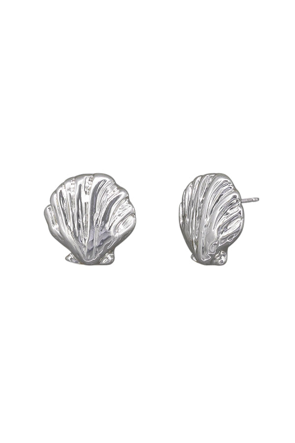 Tiger Tree Silver Marine Scallop Earrings