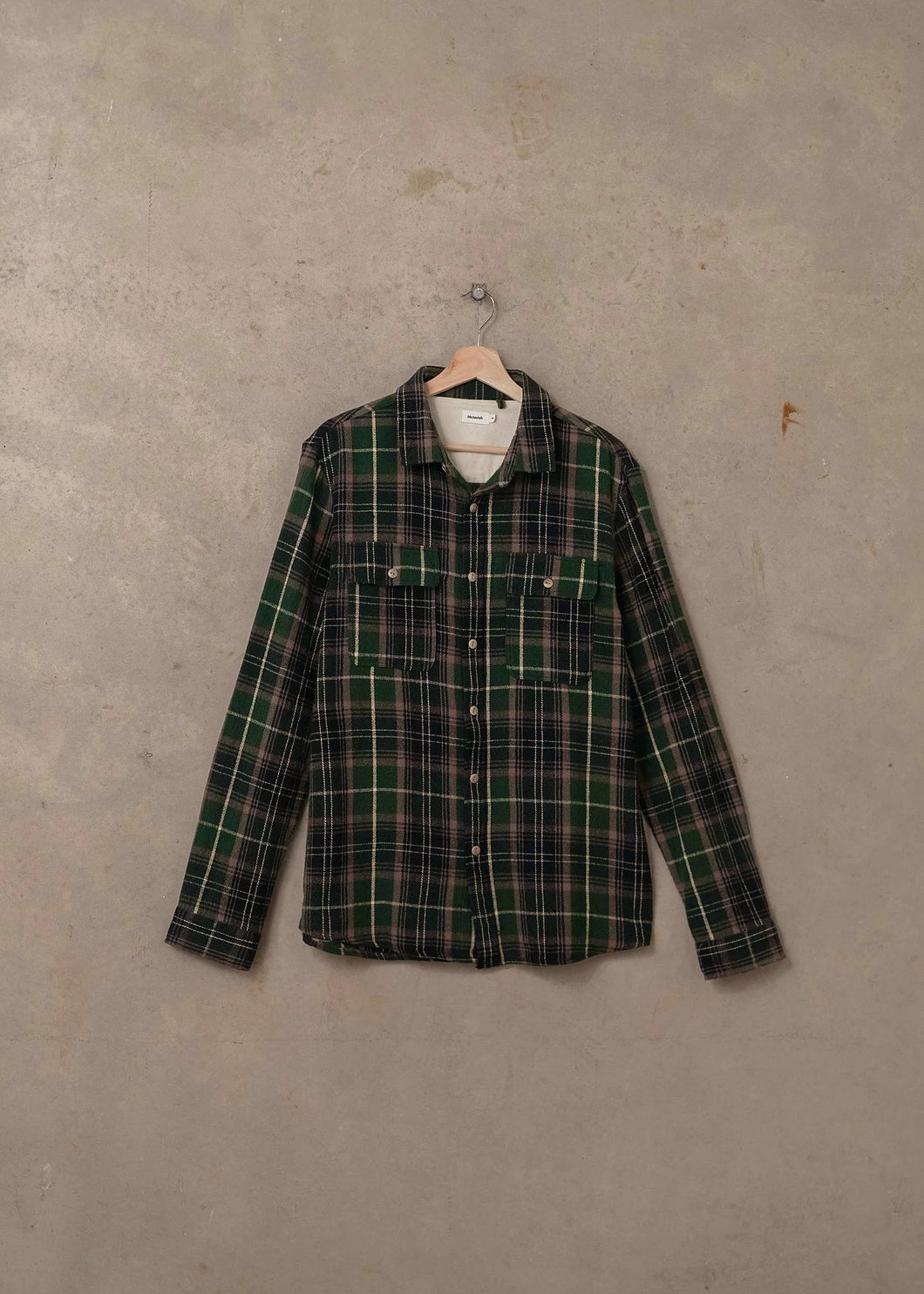 McTavish Twin Pocket Flannel Shirt Dark Green