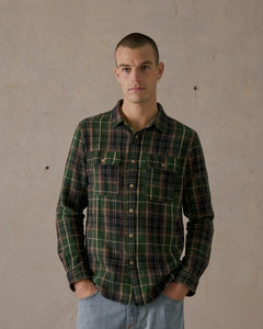 McTavish Twin Pocket Flannel Shirt Dark Green