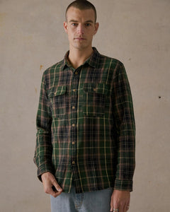 McTavish Twin Pocket Flannel Shirt Dark Green