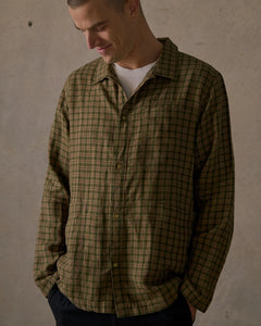 McTavish Patio Check Overshirt Brown Multi